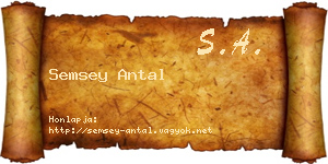 Semsey Antal névjegykártya